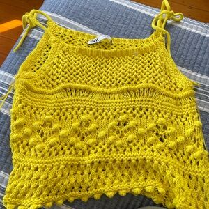 Zara Vibrant Yellow Knit Top